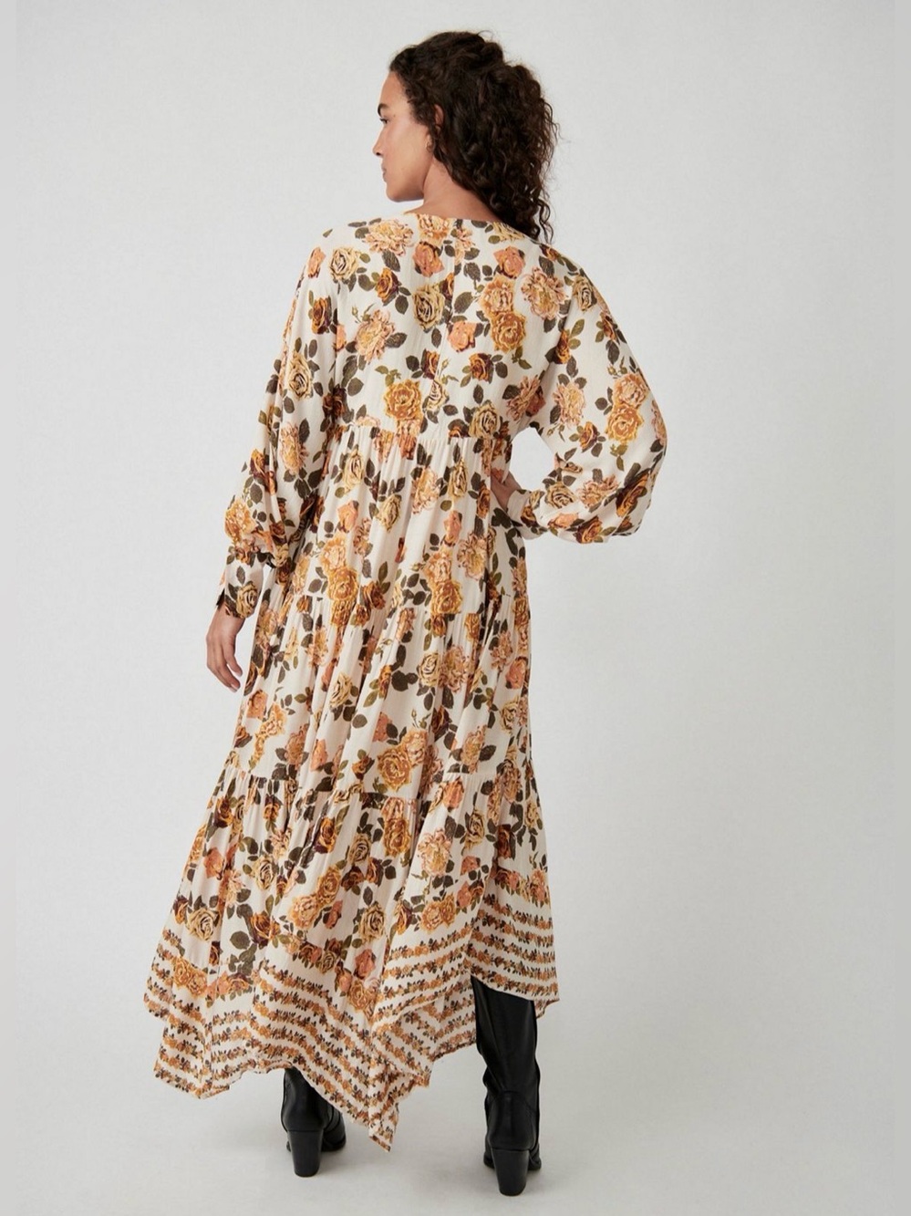 Free People Rows Of Roses Maxi Dress size Large - Picture 3 of 4